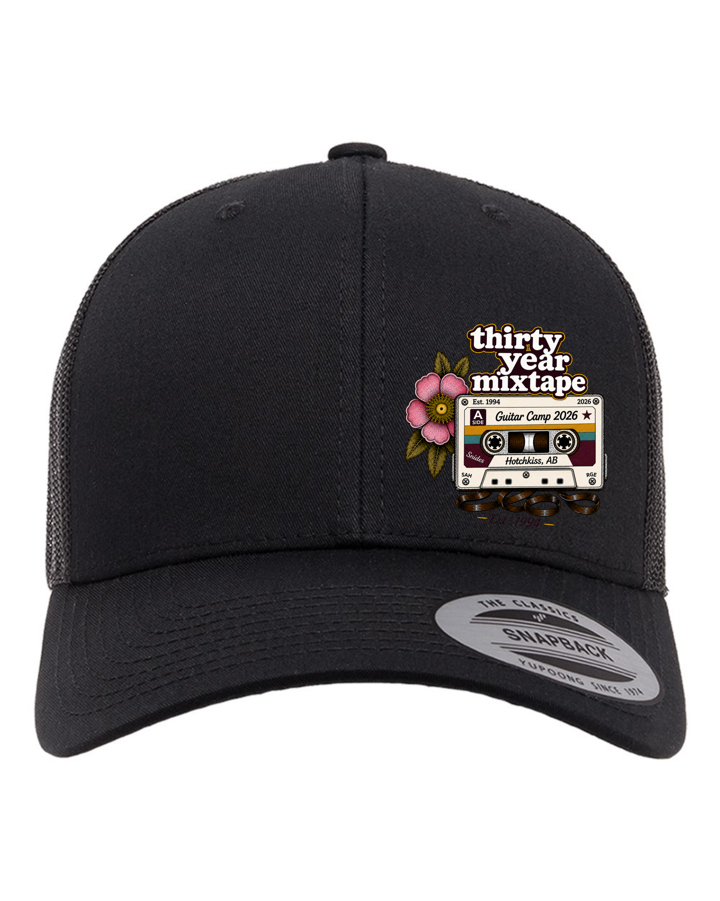 6606 Black SnapBack Hat with Colour Print