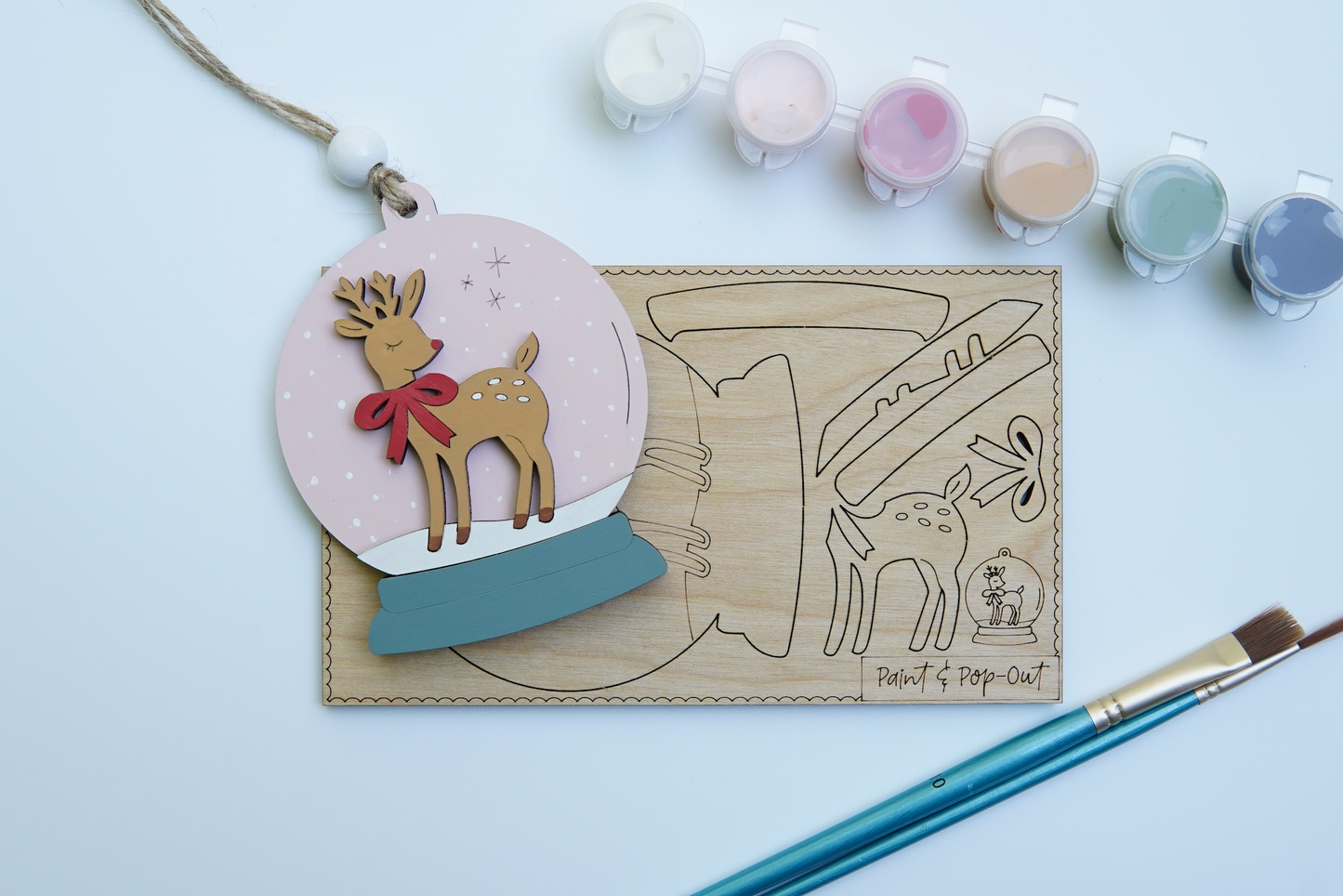 Deer Snow Globe Pop & Paint Ornament