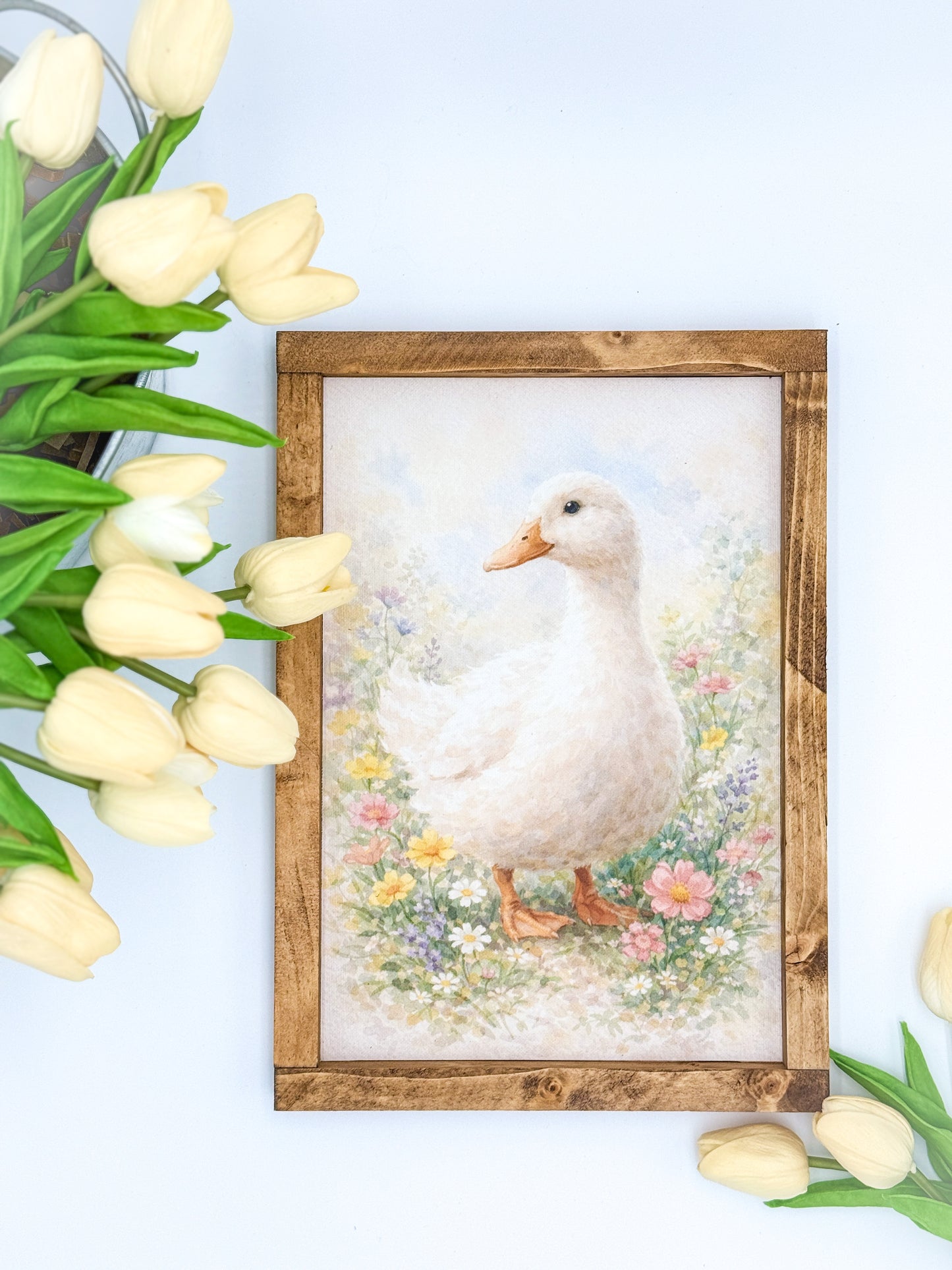Spring Meadow Duck Framed Sign