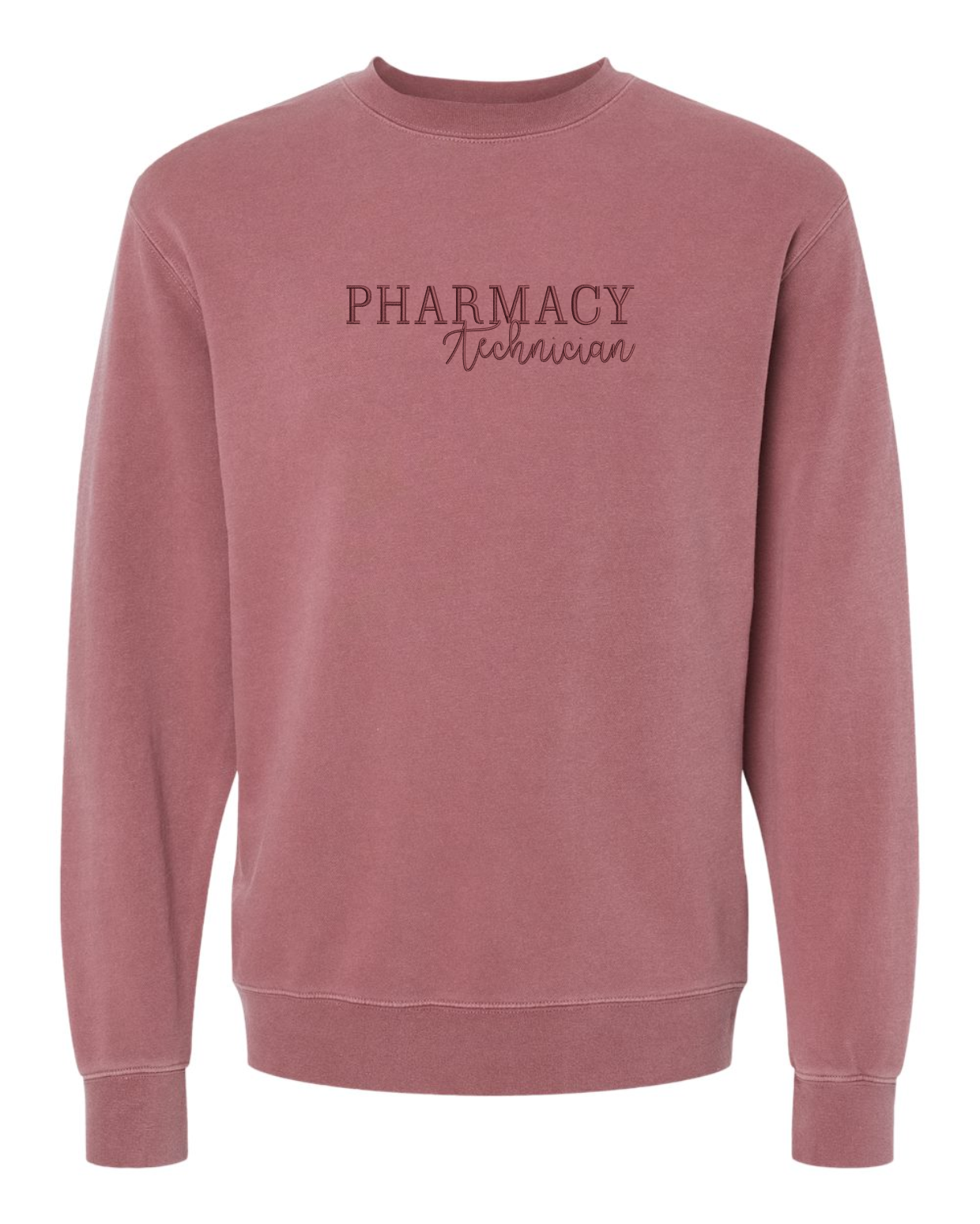 Pharmacy Technician Embroidered Crewneck | Maroon