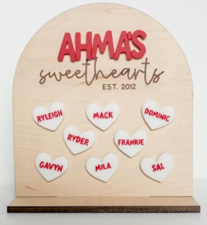 Valentines Sweethearts Name Sign