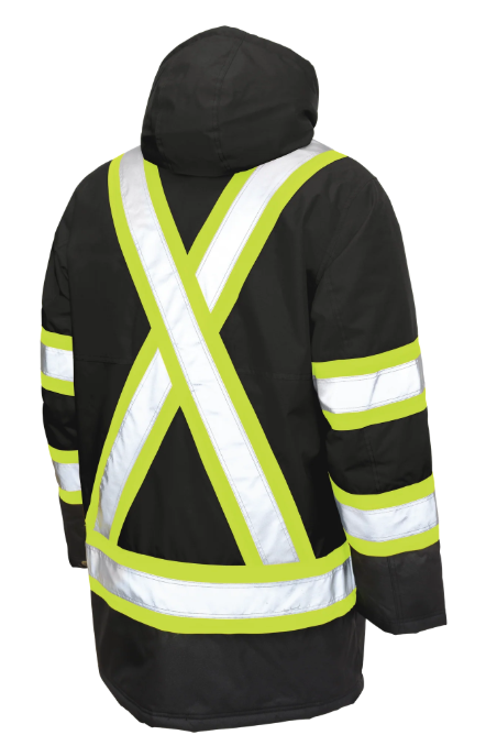 S176 - Poly Oxford Lined Safety Parka Black 5XL