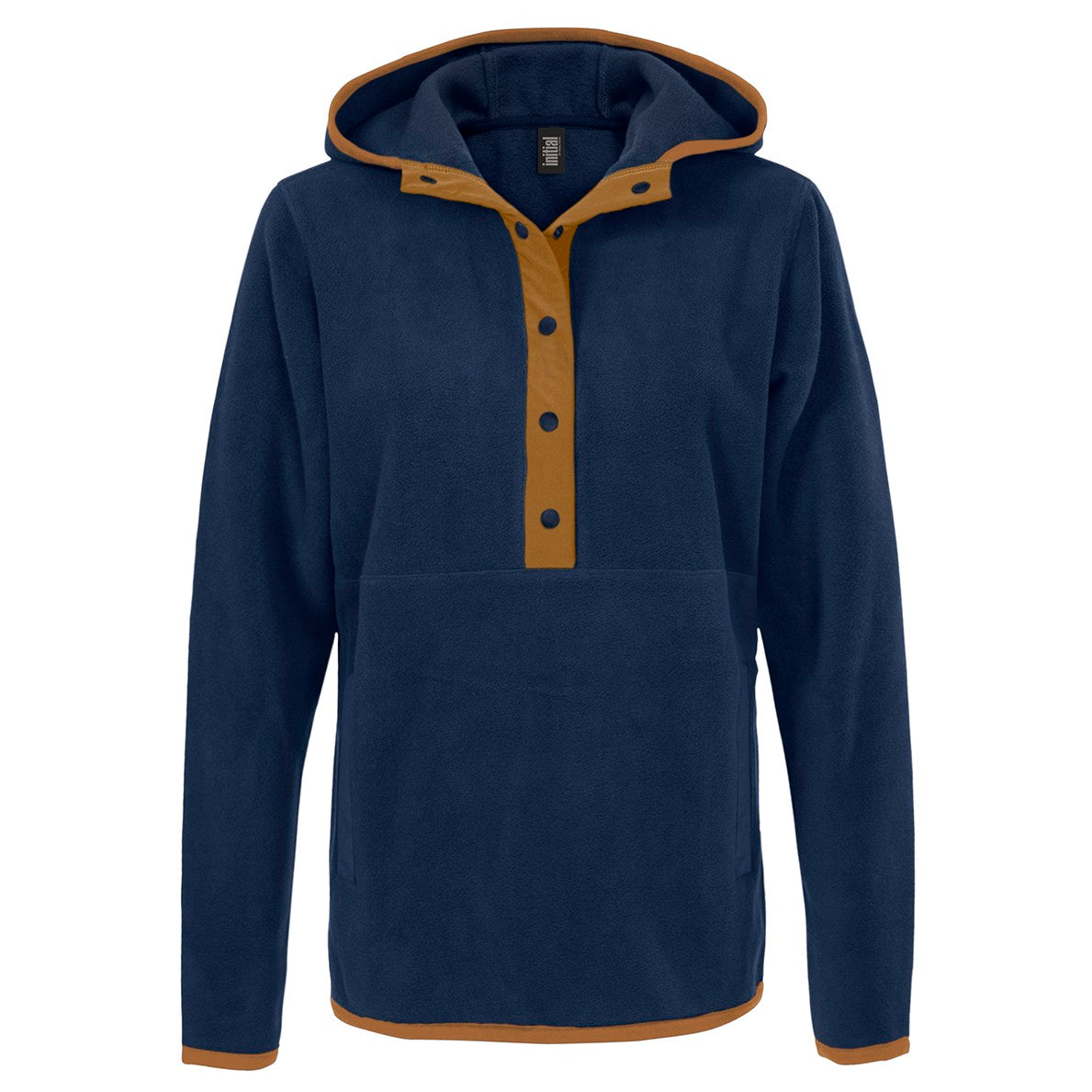 Hooded 1/4 button-down sweatshirt #100L85W