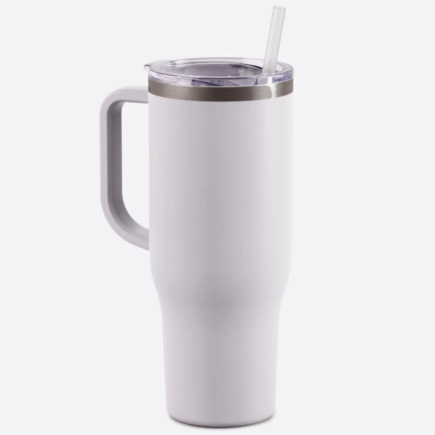 40 Oz Tumbler with Handle | White