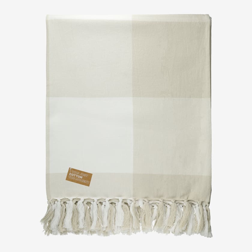 Field & Co. 100% Organic Cotton Check Throw Blank
