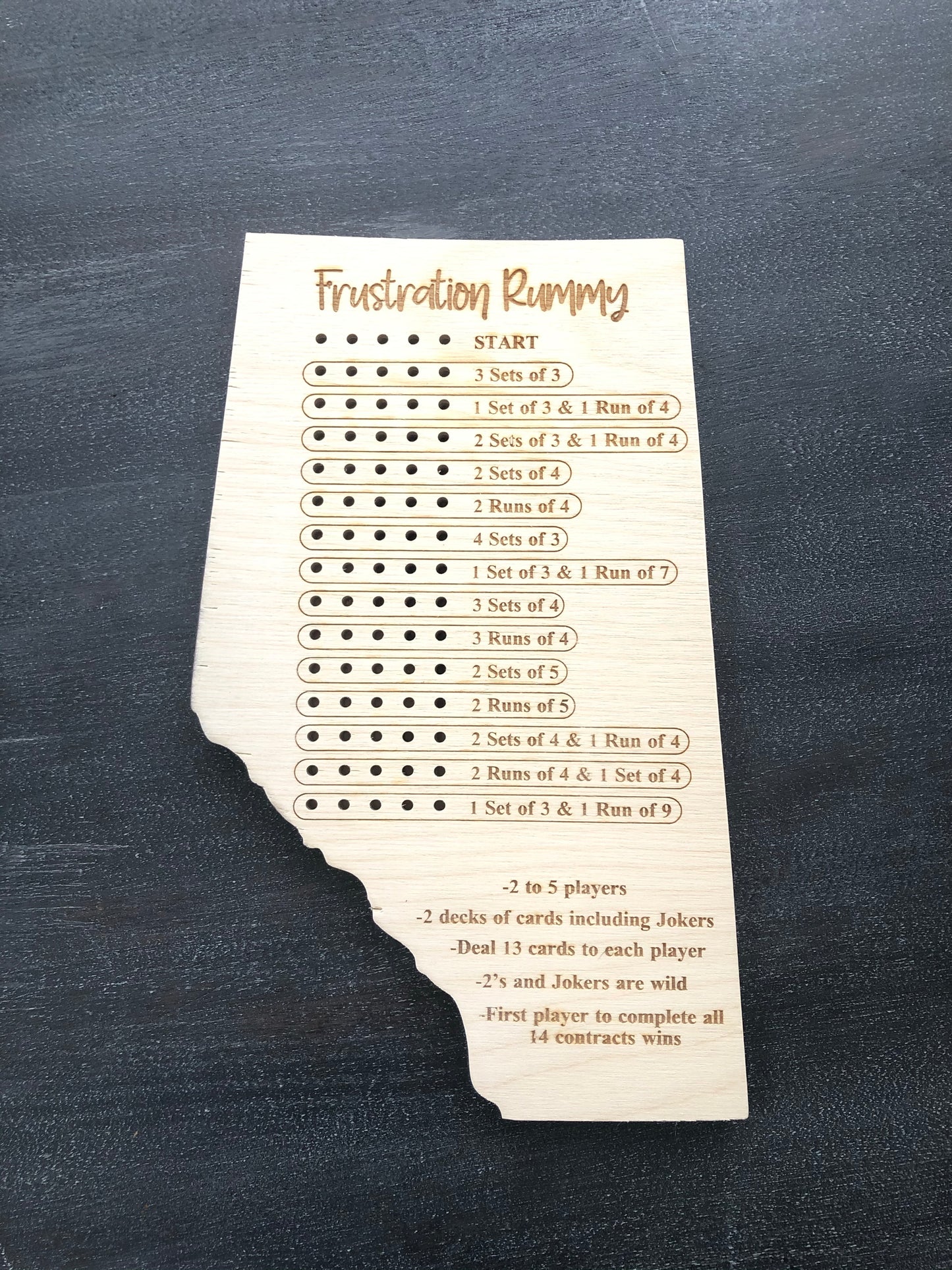 Alberta Shaped Frustration Rummy Board Game