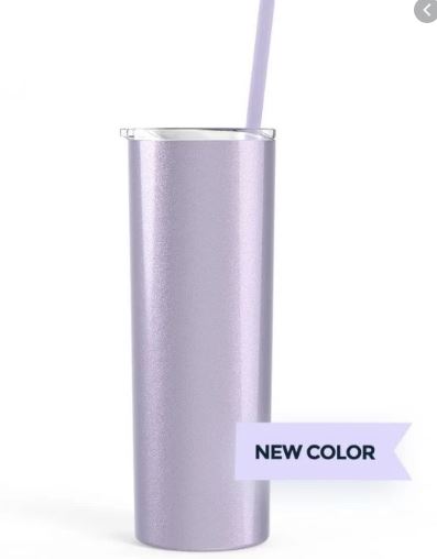 Glitter Lilac Skinny Tumbler