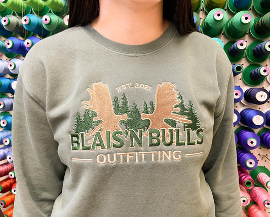 Alpine Green Crewneck with Embroidered BnB logo