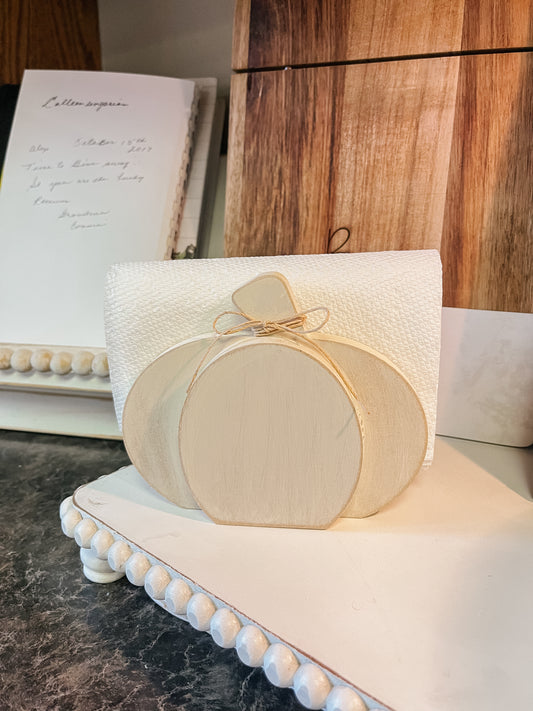 DIY Unfinished Wooden Pumpkin Napkin Holder