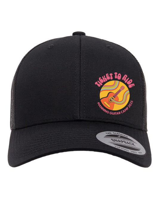 6606 Black SnapBack Hat with full colour logo