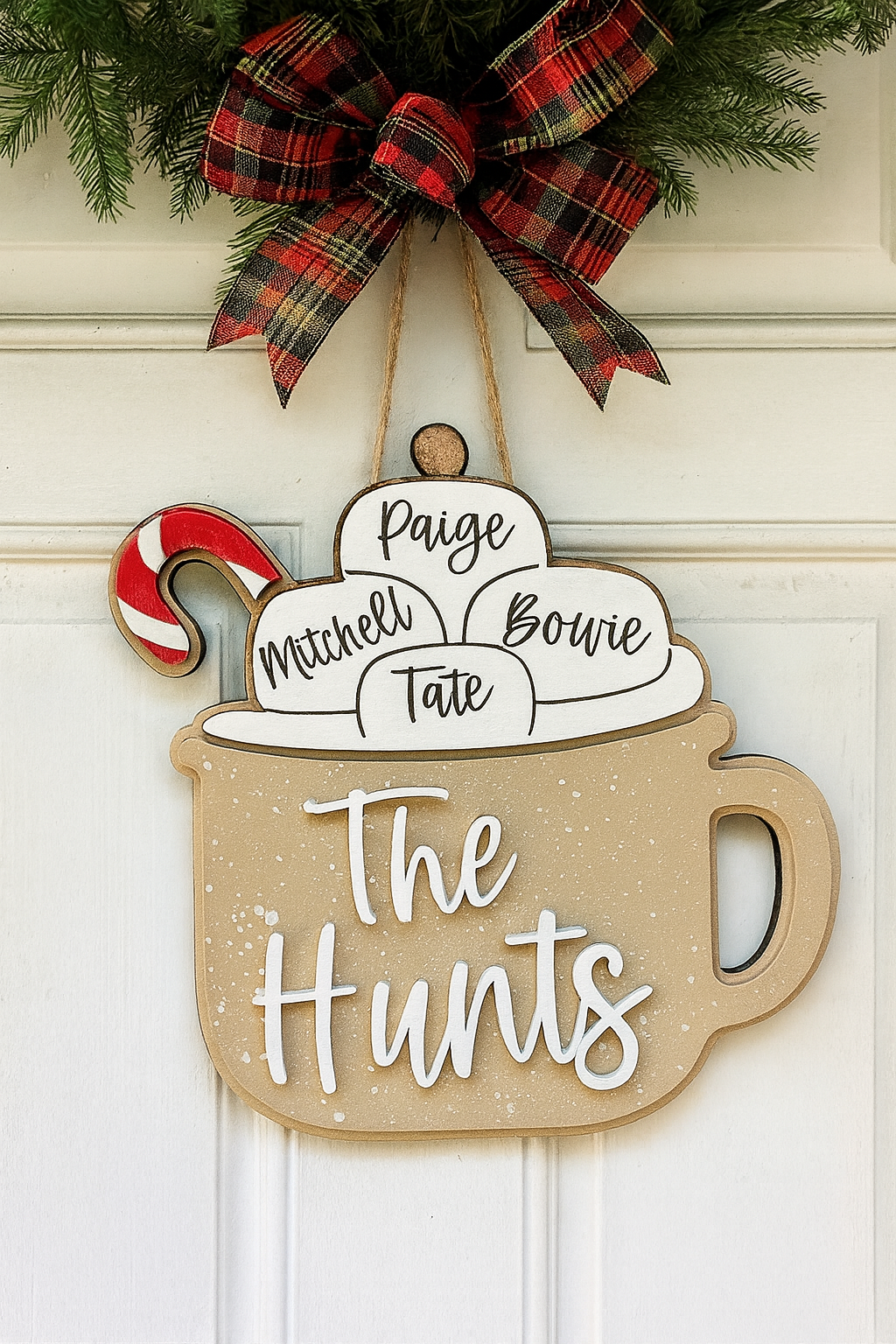 DIY Christmas Cup Door Decor