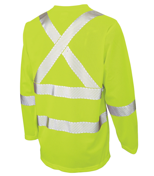 ST08 - Micro Mesh Long-Sleeve Safety T-Shirt with Pocket