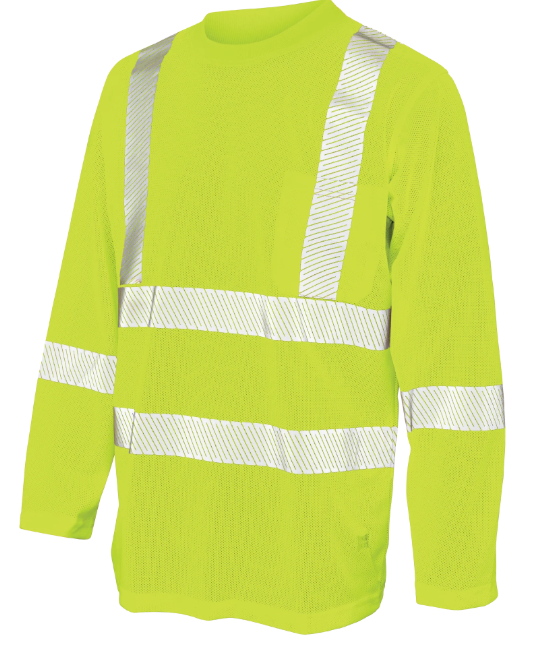 ST08 - Micro Mesh Long-Sleeve Safety T-Shirt with Pocket