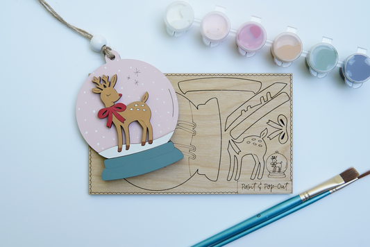 Deer Snow Globe Pop & Paint Ornament
