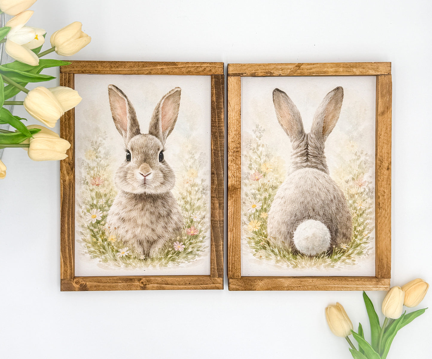 Meadow Bunny (Front View) Framed Sign