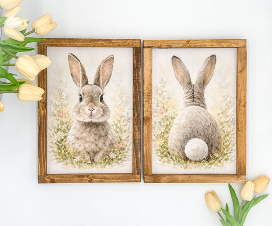 Meadow Bunny (Front View) Framed Sign