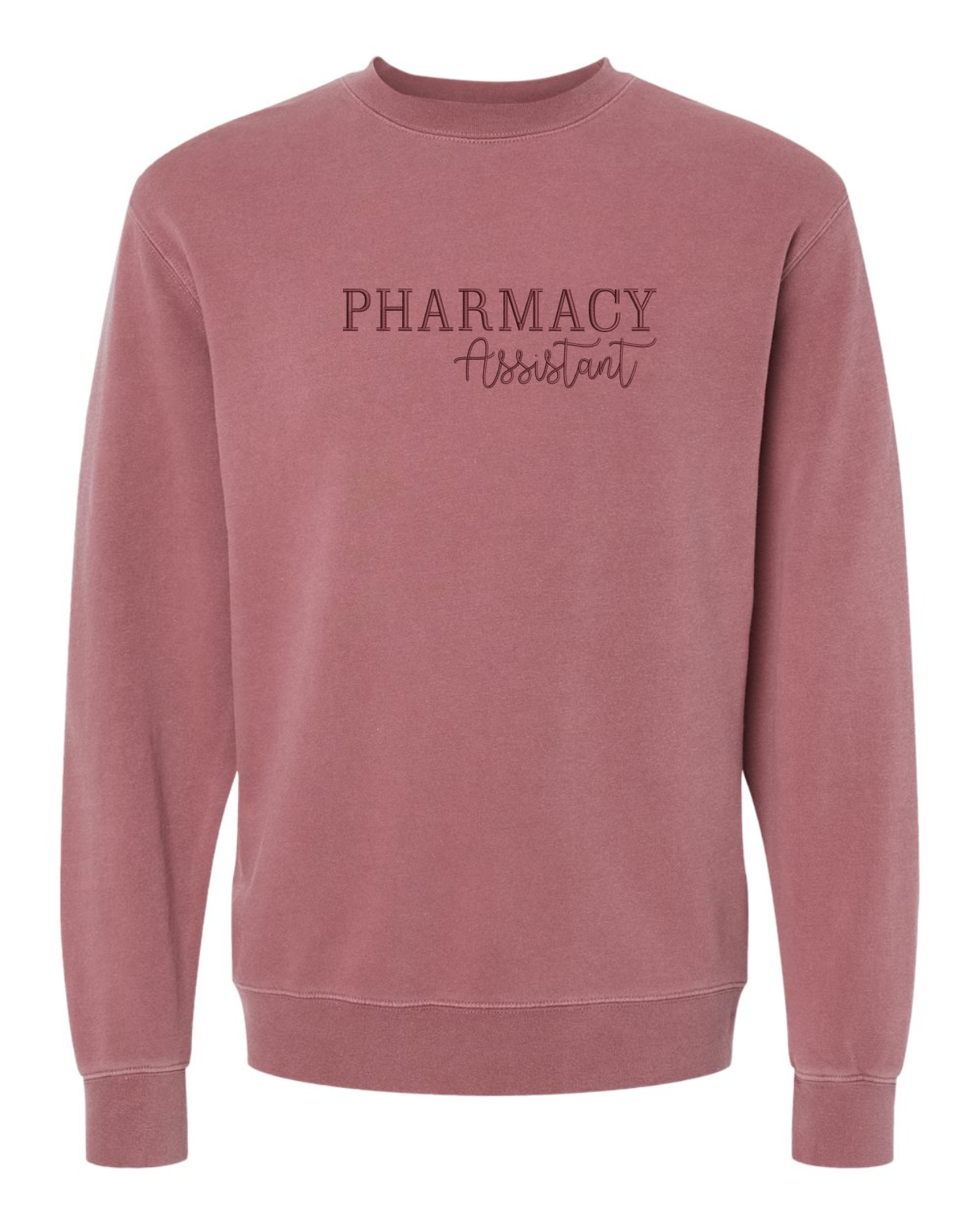 Pharmacy Assistant Embroidered Crewneck | Maroon