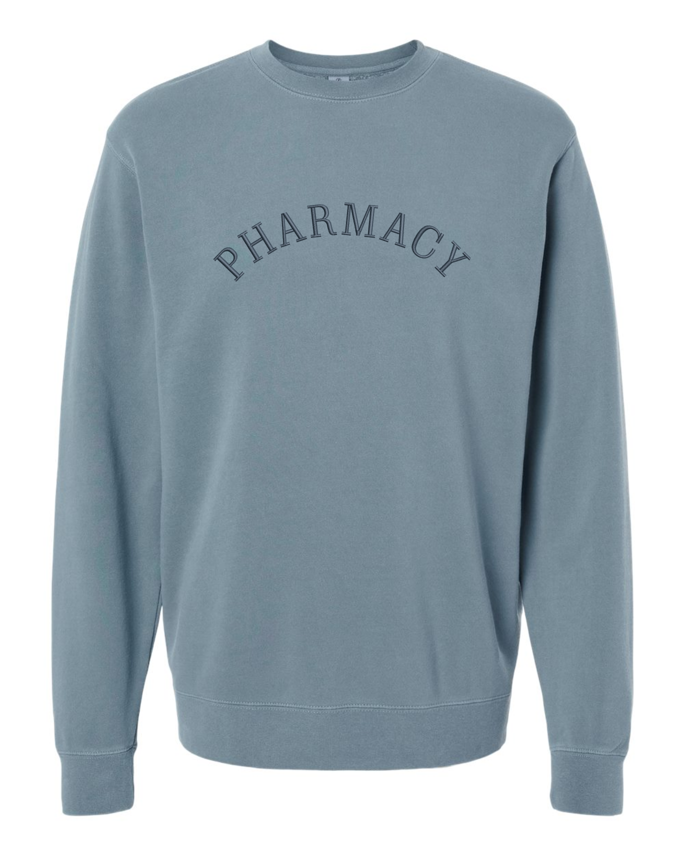 Pharmacy Embroidered Crewneck | Slate Blue