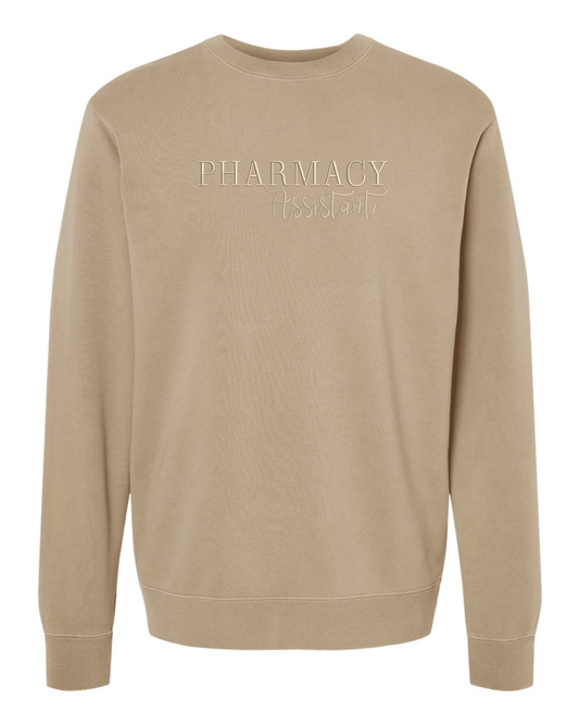Pharmacy Assistant Embroidered Crewneck | Sandstone