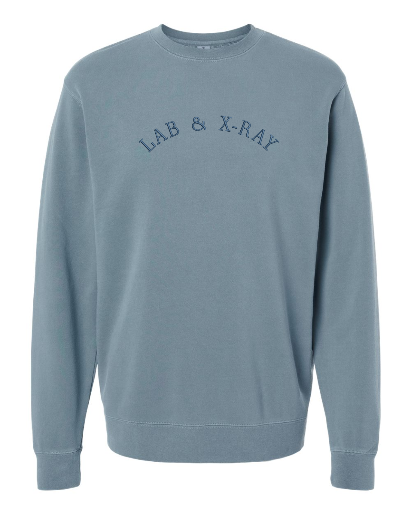 Lab & X-Ray Embroidered Crewneck | Slate Blue
