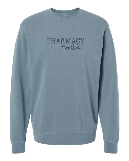 Pharmacy Assistant Embroidered Crewneck | Slate Blue
