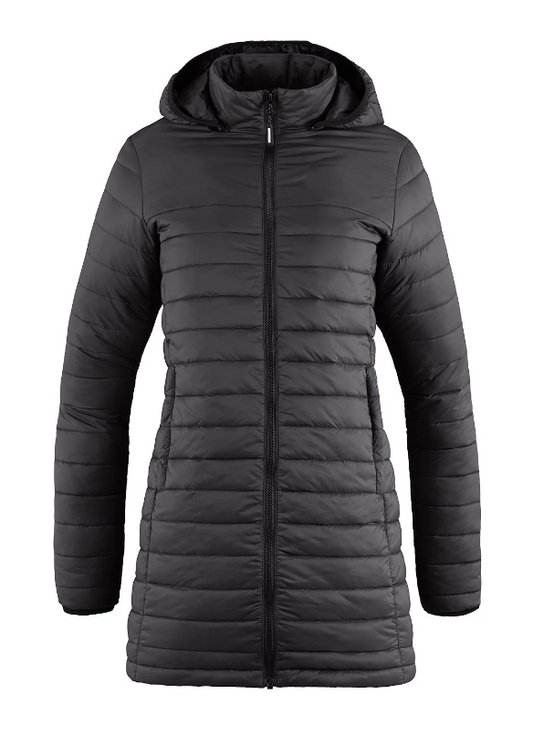 L00903 - Glacier Bay - Ladies Full Length Puffy Jacket w/ Detachable Hood