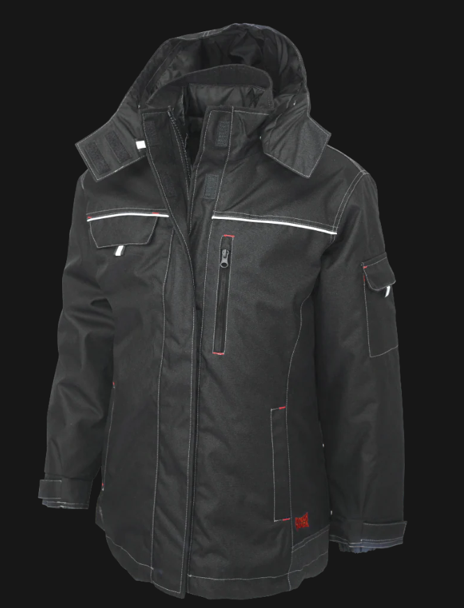 WJ28 - Women’s Poly Oxford 3-In-1 Parka - Black - XL