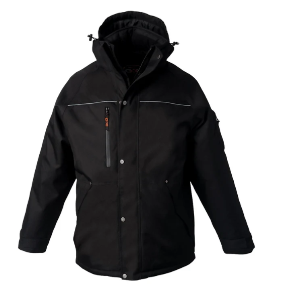 L01100 - Defender - Heavy Duty Insulated Parka w/ Detachable Hood - Black - Medium