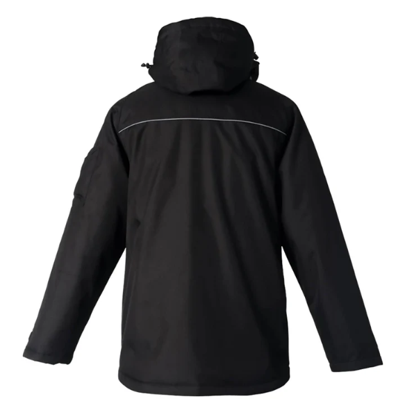 L01100 - Defender - Heavy Duty Insulated Parka w/ Detachable Hood - Black - Medium