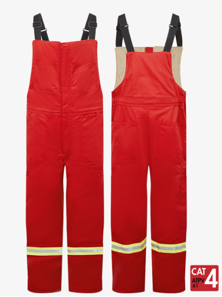 Avenger 9 oz Insulated Bib Pants – Style 3225 Red XL