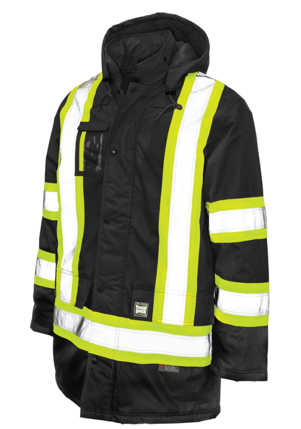 S176 - Poly Oxford Lined Safety Parka Black 5XL