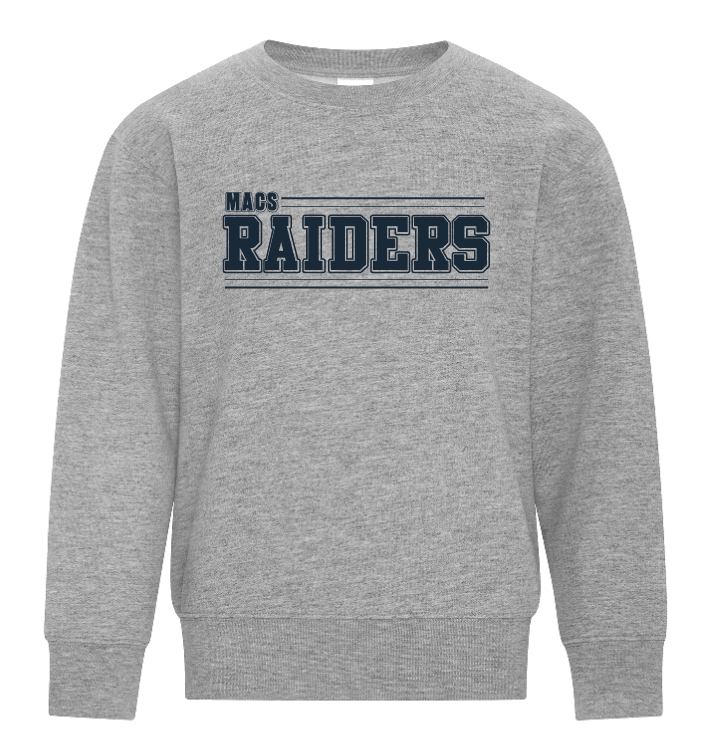 HEATHER GREY EVERYDAY FLEECE CREWNECK YOUTH SWEATSHIRT. ATCY2400